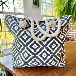 Blue & White Tote Bag